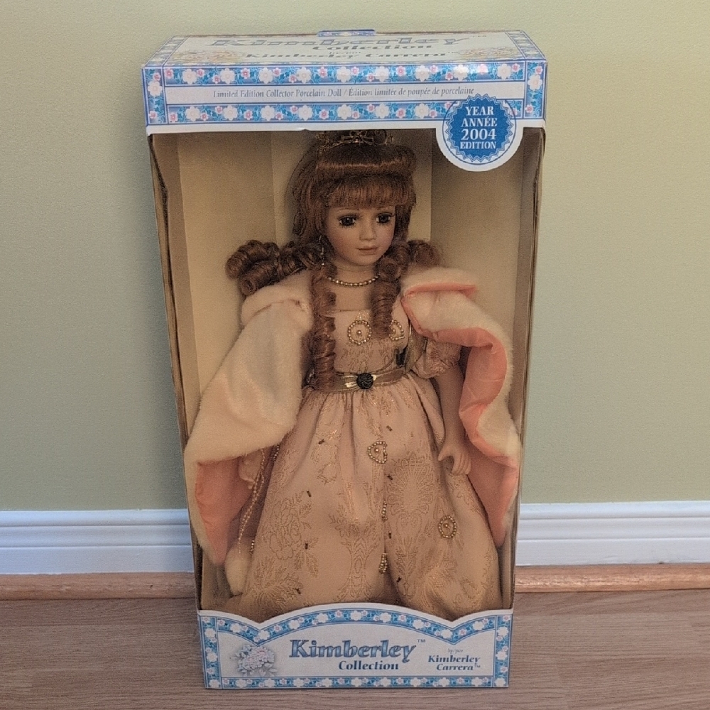 NIB Kimberley Collection Porcelain Doll with Pink Dress